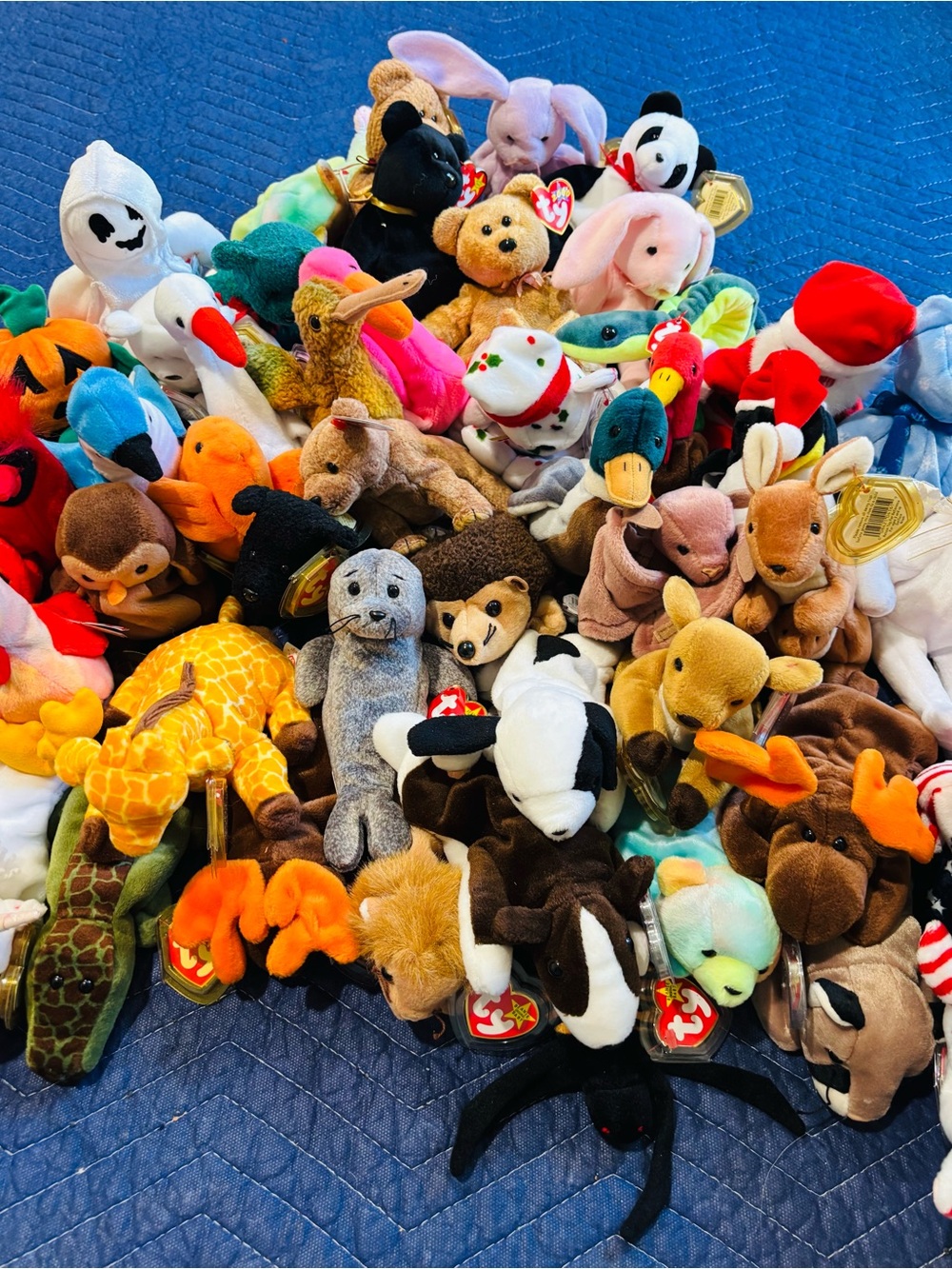 Vintage Large Lot Of 51 TY Beanie Babies Rare All With Tags Attached 1990’s